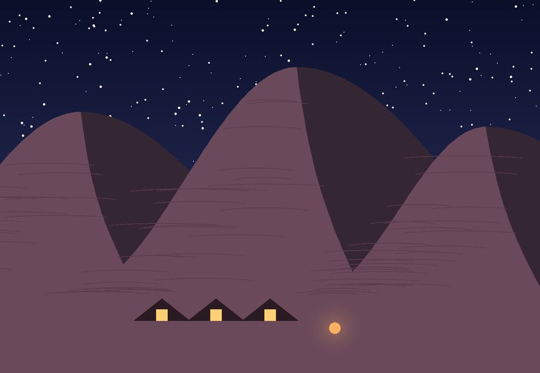 Desert camp under a starry sky at Erg Chebbi