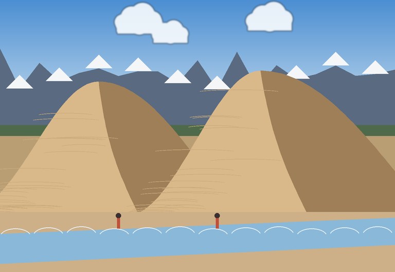 Medano Creek flowing below the dunes